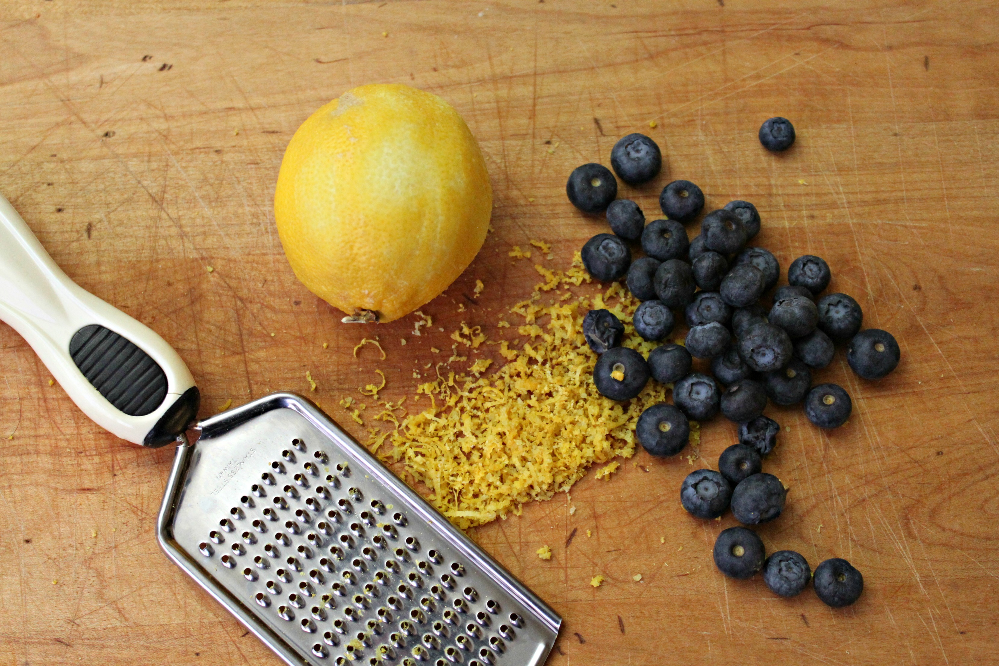 lemon zest and blueberries