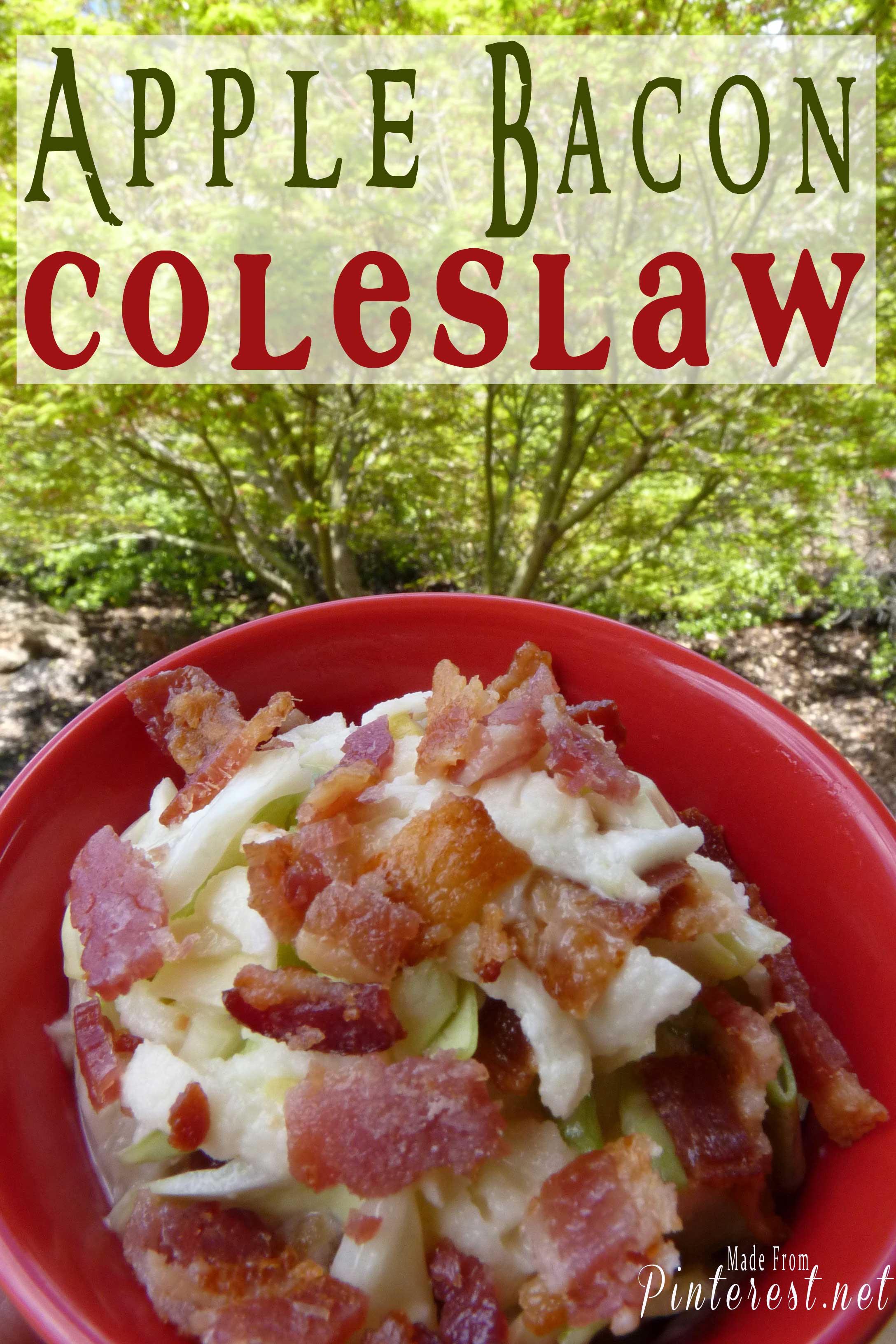 Apple Bacon Coleslaw #Apple #Bacon #Coleslaw