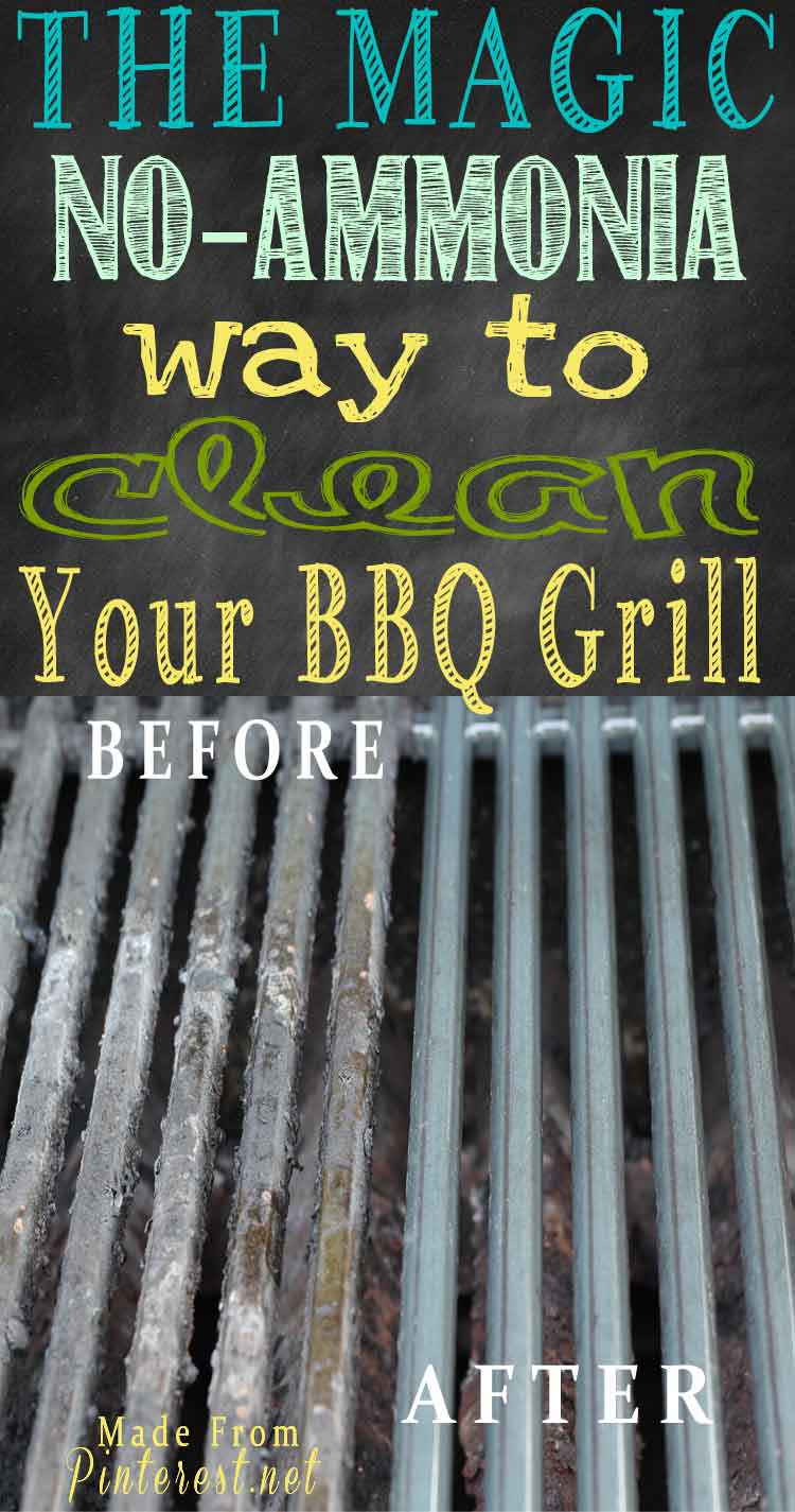 Magic No Ammonia Way to Clean Your BBQ Grill - We had a HUGE positive response to #cleaning #BBQ grills with #ammonia! However, we also received comments from a lot of followers who prefer not to use ammonia in household cleaning. We did some more research on Pinterest and guess what? We found the next best method to get a BBQ grill clean without ammonia that requires little or no scrubbing! This pin has been tested and reviewed by one of the 3 crazy sisters @Madefrompinterest.net!
