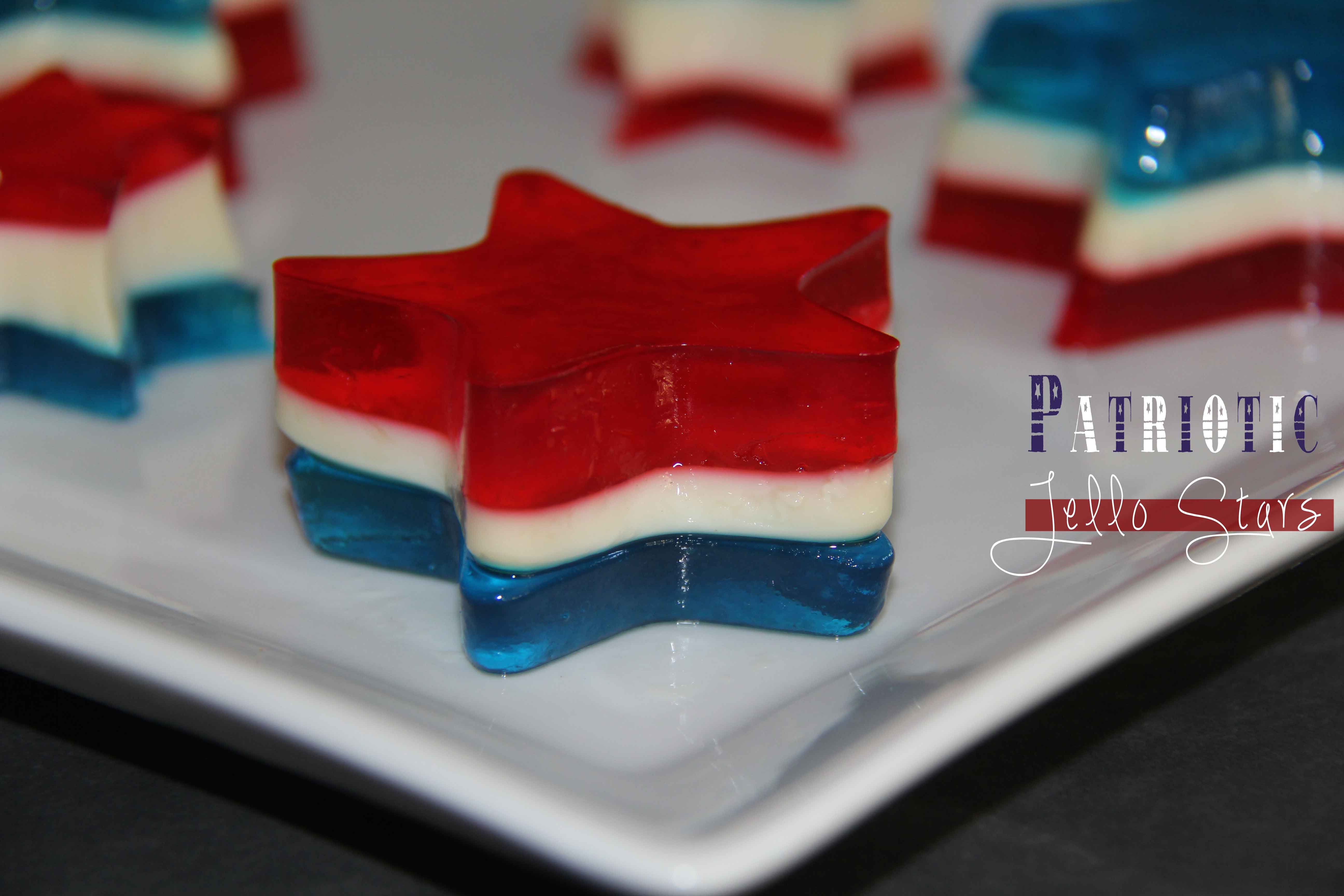 Patriotic Jello Stars - Reviewed and tested by one of the 3 crazy sisters at https://madefrompinterest.net