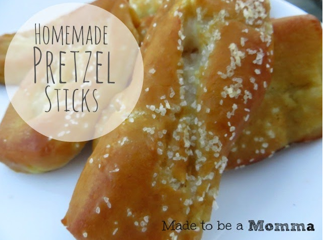 Homemade Pretzel Sticks from Made to be a Momma