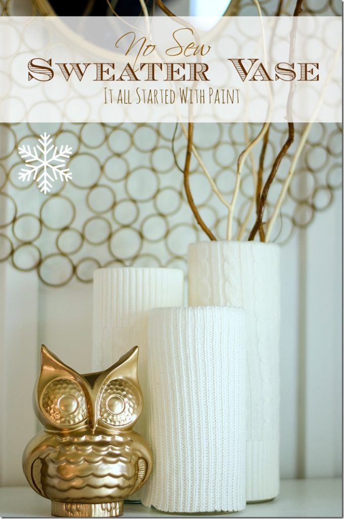 No Sew Sweater Vase Tutorial. Make in less than 5 minutes!
