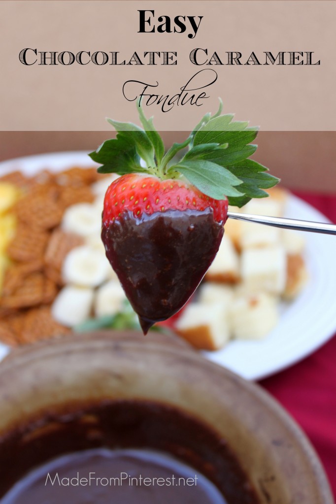 Chocolate Caramel Fondue - Valentine's Day tradition.