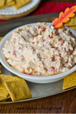 Simple Pimento Cheese Dip - This is a perfect item to share with guests stopping by for a visit! #Recipe #Cheese Dip