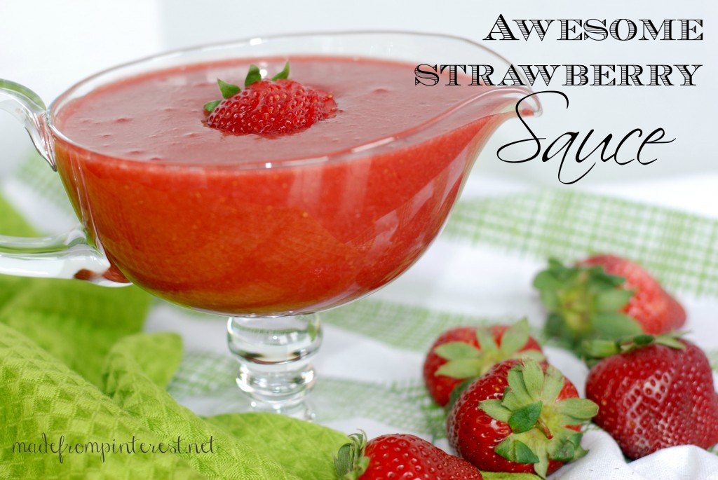 Awesome Strawberry Sauce. So many great uses but my favorite is using it to make Strawberry Lemonade