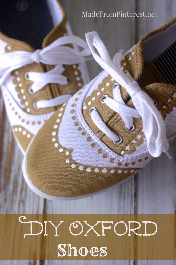 DIY Oxford - Easy way to dress up a pair of simple tennis shoes! This tutorial shoes you how to transform you plain $5 sneakers into something special.