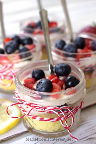 Lemon Berry Trifle With Lemon Curd Whipped Cream - A mason jar dessert perfect for cookouts and picnics. Put a lid on it, throw it in the cooler and you are all set.