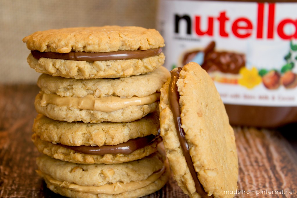 PB Oatmeal Sandwich Cookies with Nutella!