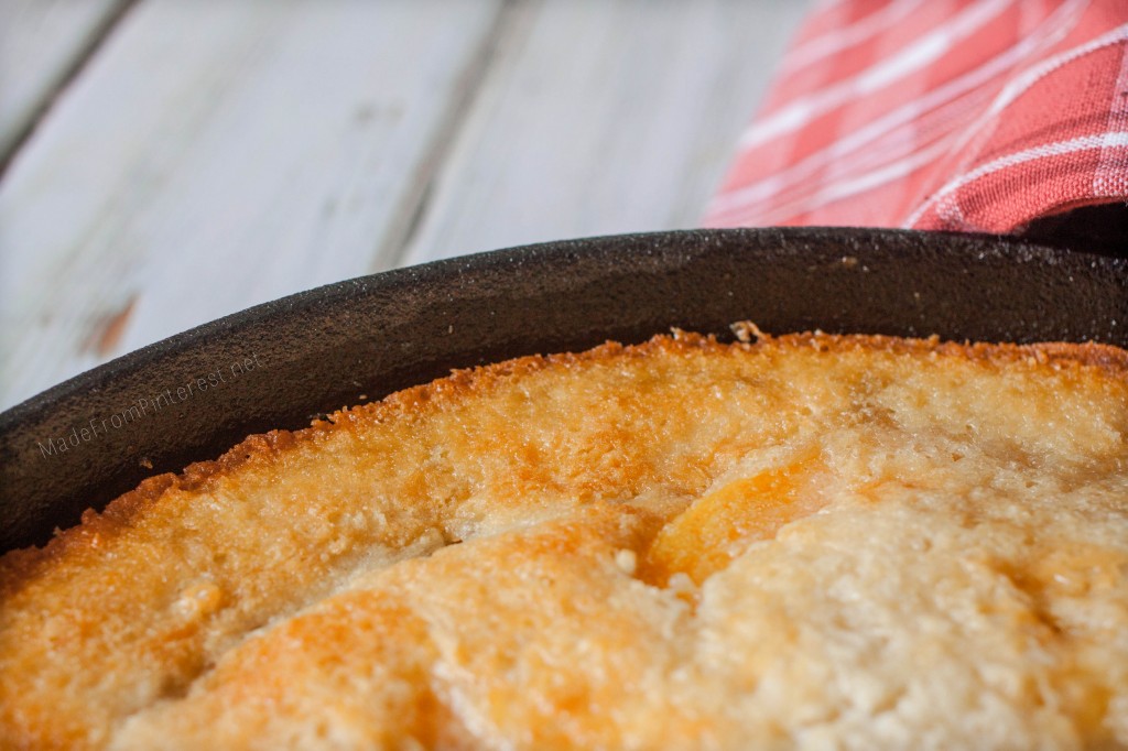 Two Two Easy Peach Cobbler - The crispy edges are the best part!