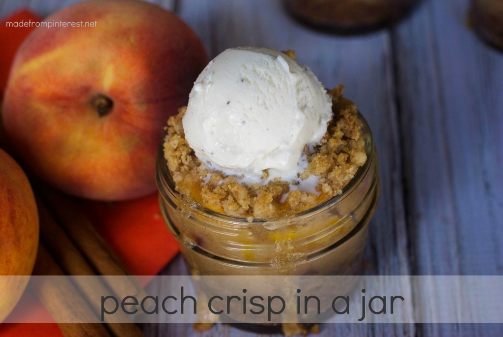 Peach Crisp in a Jar. Warm, cinnamony and so fallish!