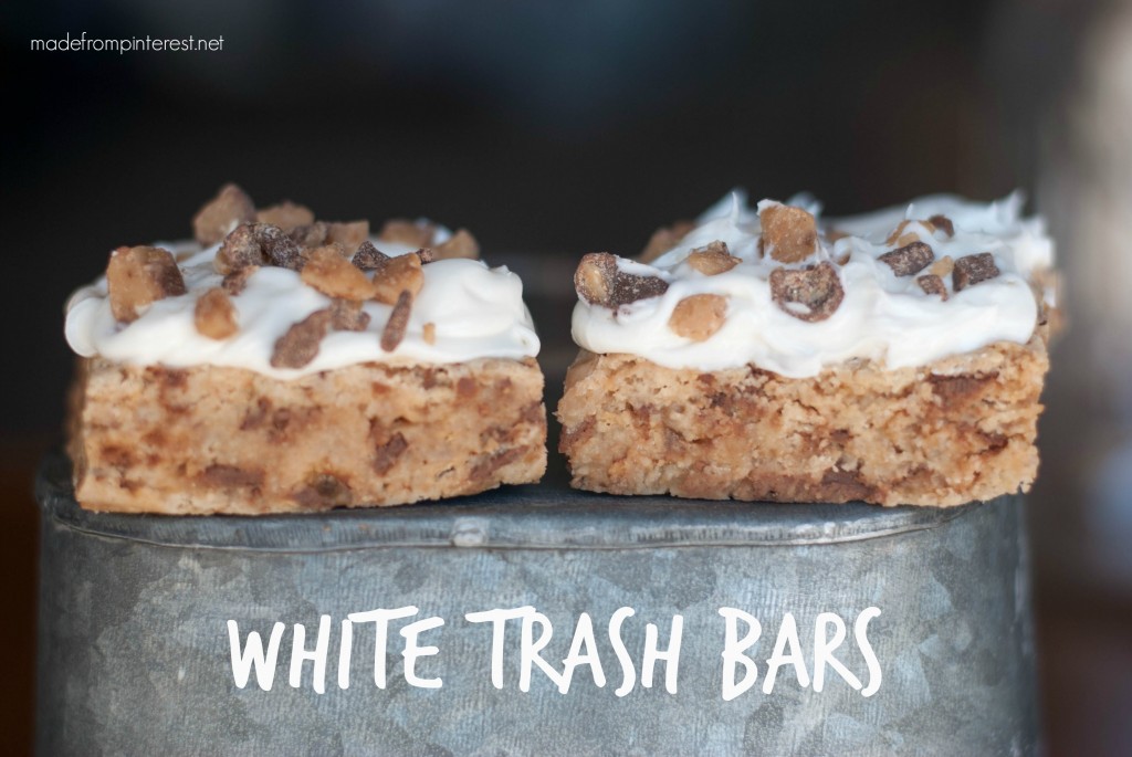 White Trash Bars. Chocolate and Toffee Bits
