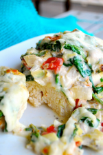 Italian Chicken Bake - is so flavorful and makes a fab pan sauce that you can serve over pasta or rice. There are a TON of great Italian goodies in the dish, along with the moist and tender chicken.