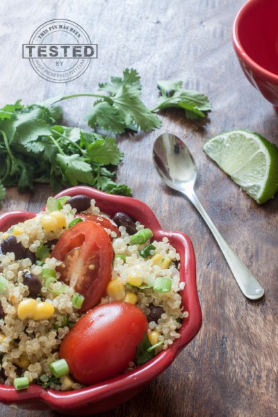It only took 30 minutes to make this Cilantro Lime Quinoa Salad bowl! Packed with protein, vegan and so healthy I could eat it every day!