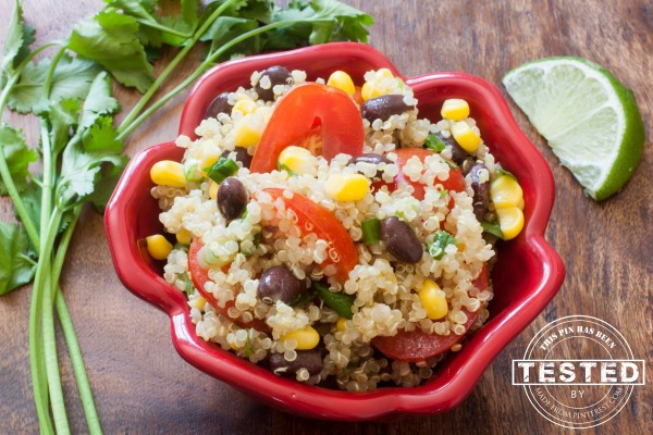 Cilantro Lime Quinoa Salad bowl is so easy to make. So healthy and it only took 30 minutes. Great vegan dish.