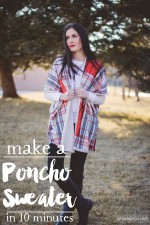 This DIY sweater poncho is the perfect addition to your wardrobe. All you'll need is fabric and ten minutes!