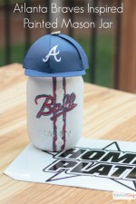 Atlanta Braves Inspired Painted Mason Jar
